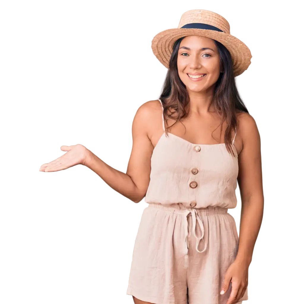 Woman-in-Summer-Hat-Smiling-HighQuality-PNG-Image-for-Versatile-Use