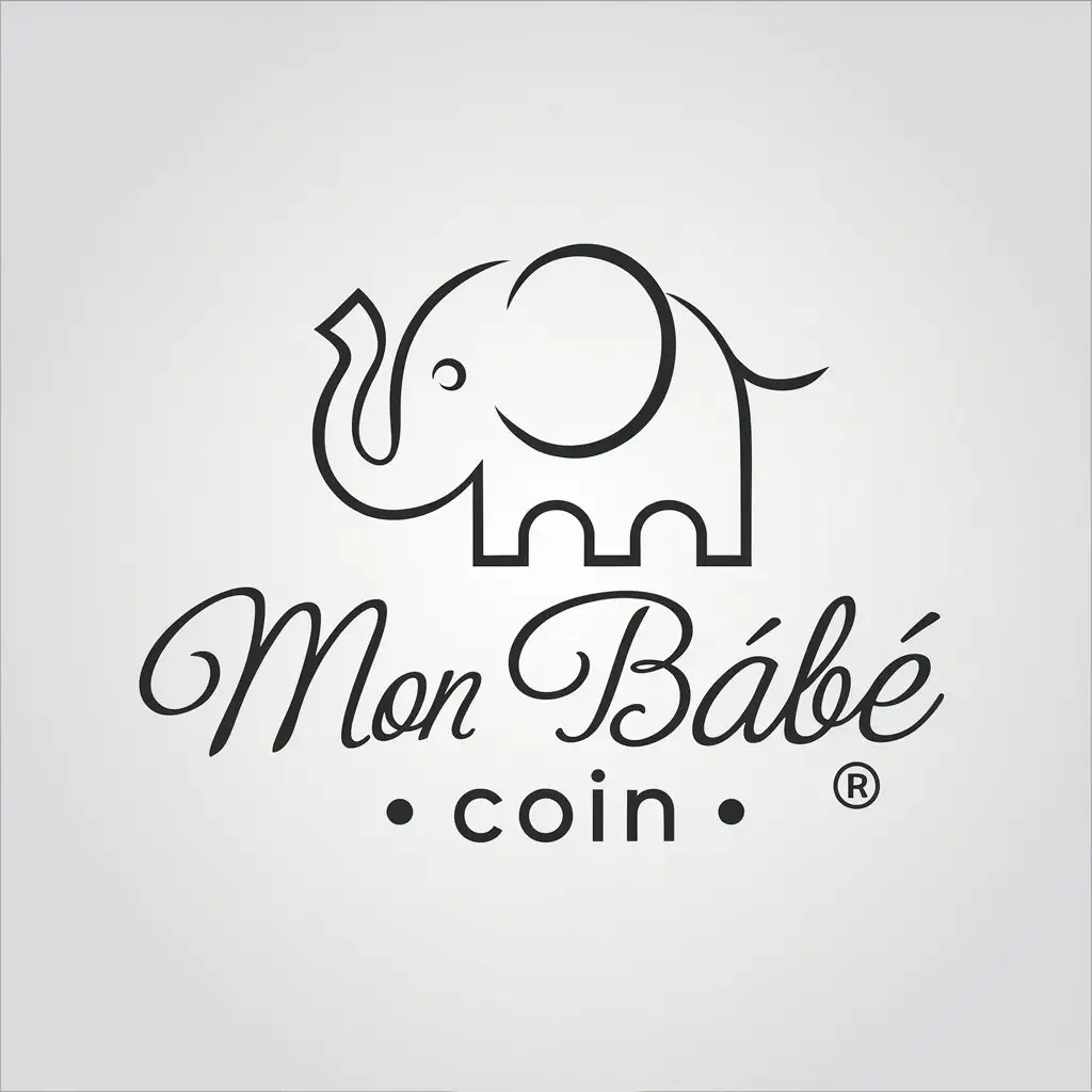 LOGO Design for Mon Bb Coin Minimalistic Elephant Symbol for Home Family Industry