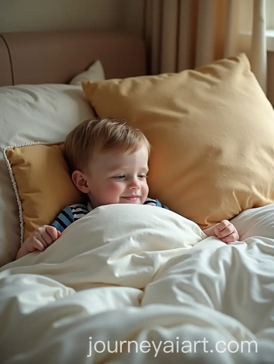 Cozy-Bed-for-a-Boy-with-a-Pillow-Lying