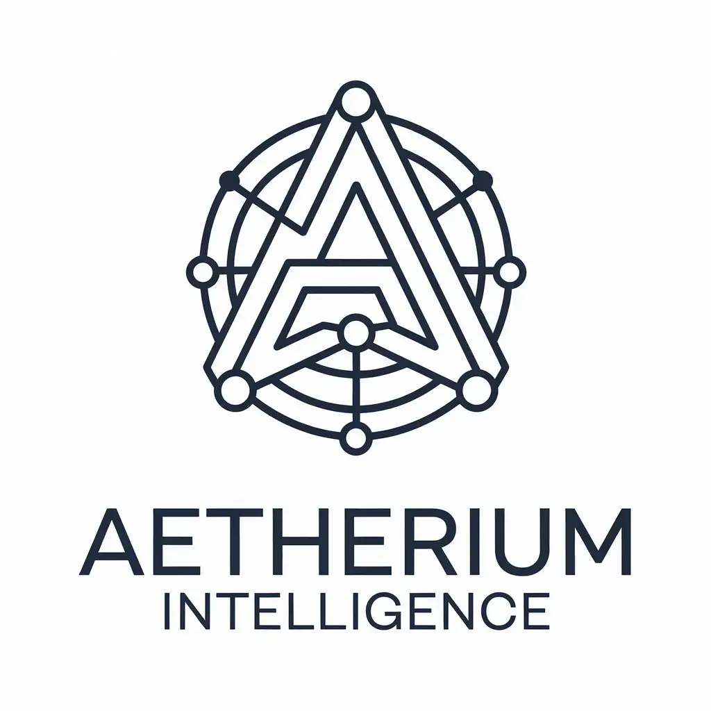 LOGO Design for Aetherium Intelligence Vector Logo with AI Symbol for Technology Industry