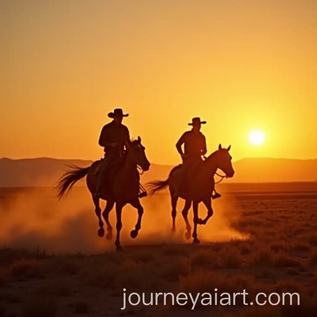 Cowboy-Riding-into-Sunset-on-Wide-Open-Plains