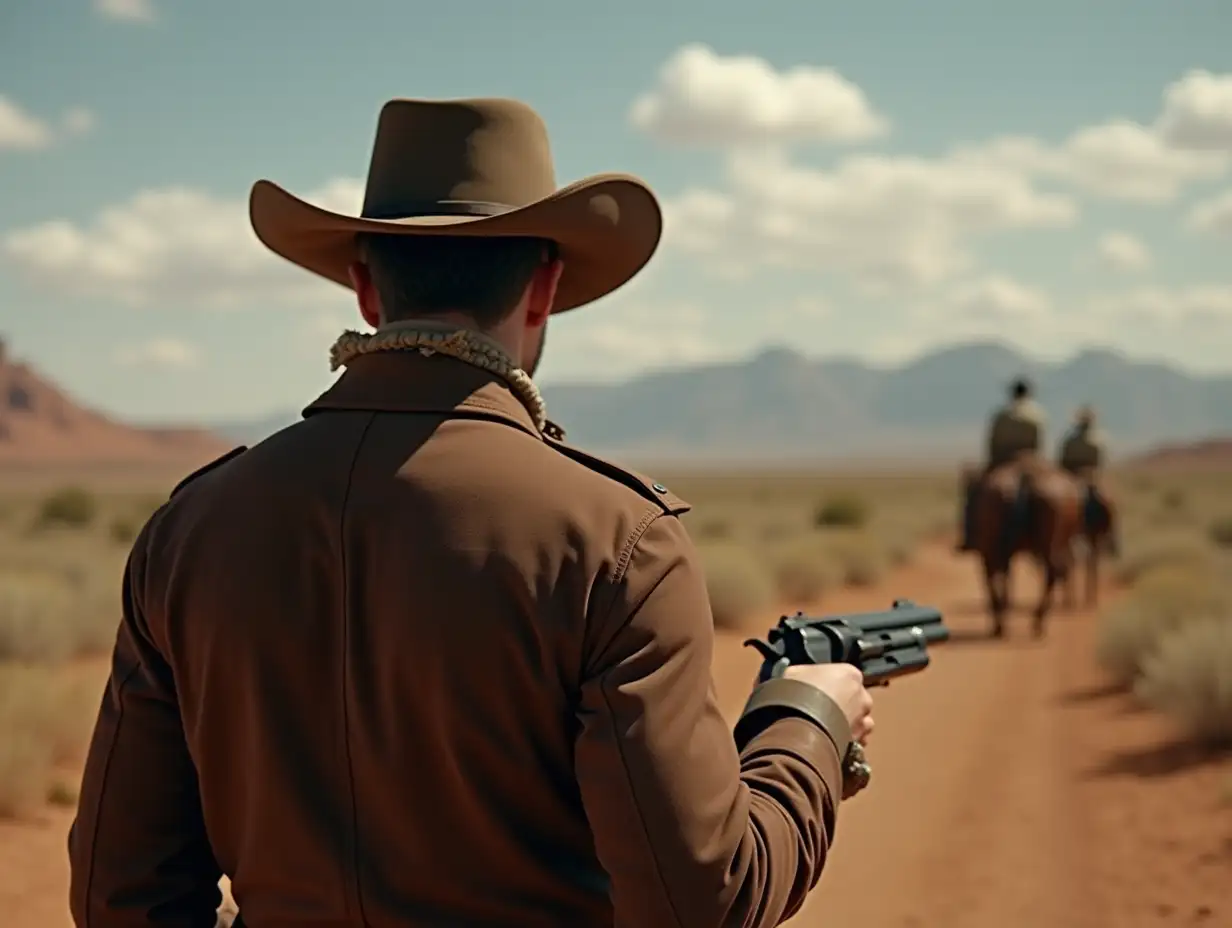 Cowboy-Facing-Down-Rival-in-Revolver-Duel