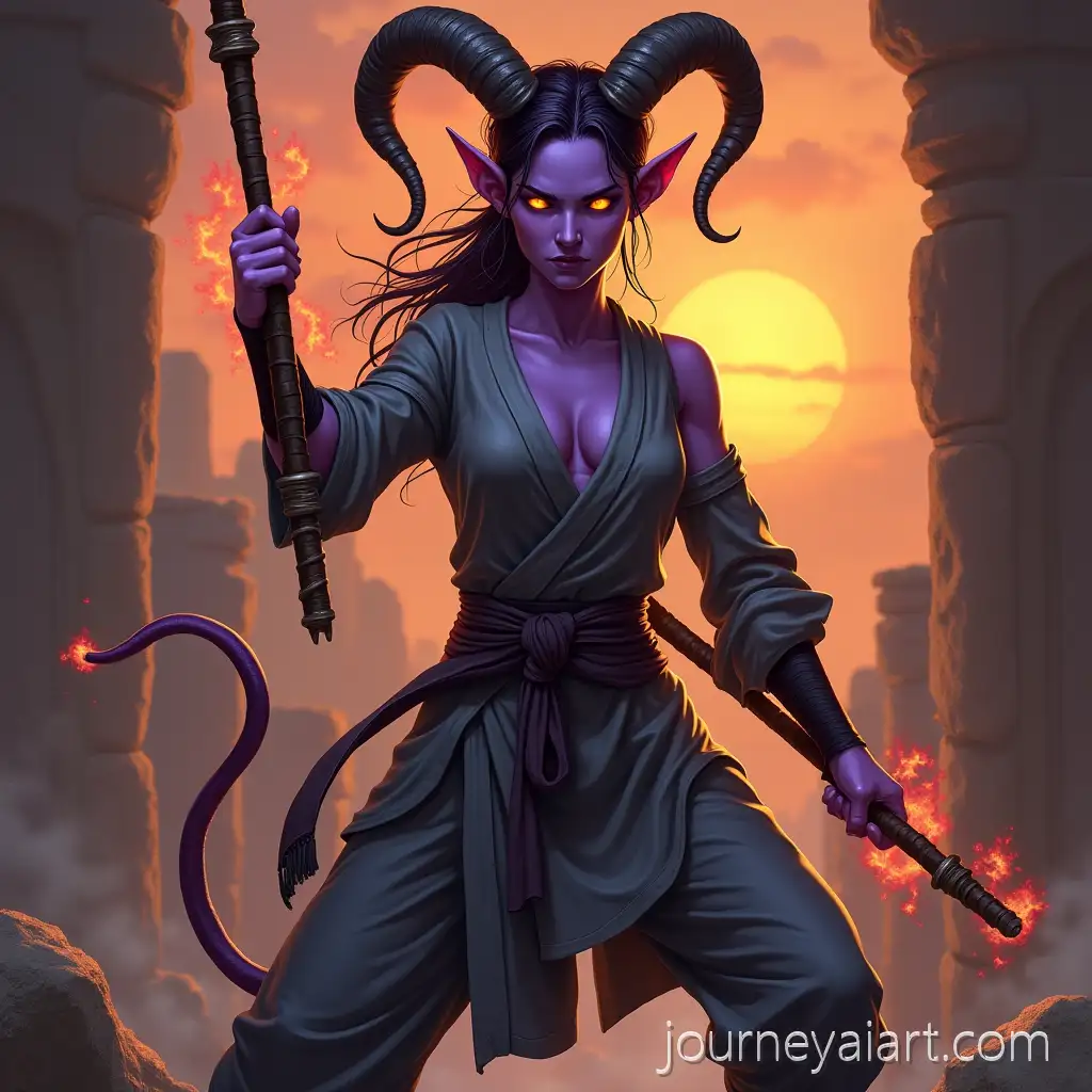 Tiefling-Woman-DND-Monk-in-Combat-Stance-with-FieryTiefling-monk-in-combat-Eyes-and-Glowing-Ki-Energy