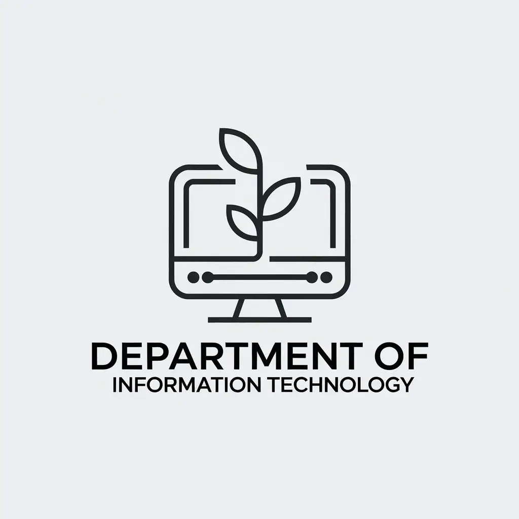 LOGO Design for Department of Information Technology Computer Plant Symbol with Minimalist Style