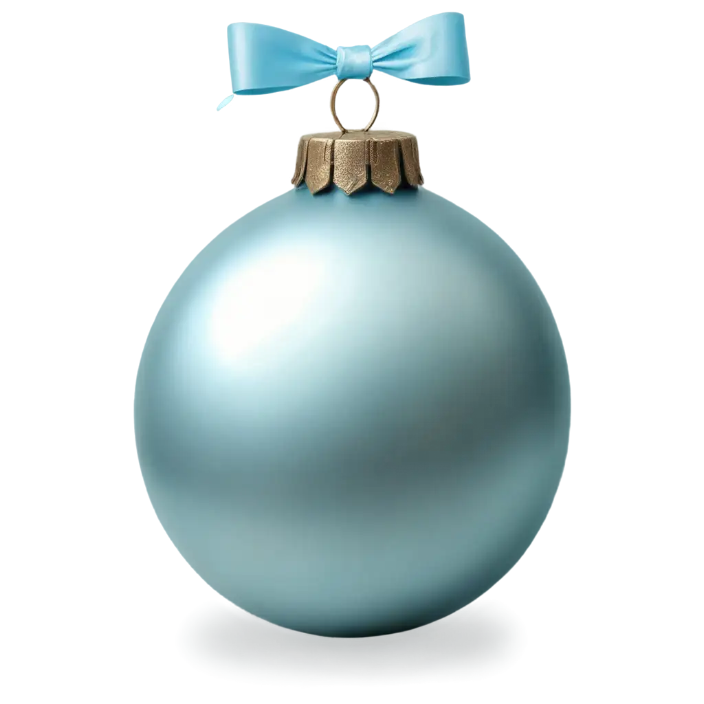 HighResolution-PNG-Christmas-Ball-Ornament-with-Snowman-Design-and-Light-Blue-Ribbon-in-Vintage-Art-Nouveau-Style