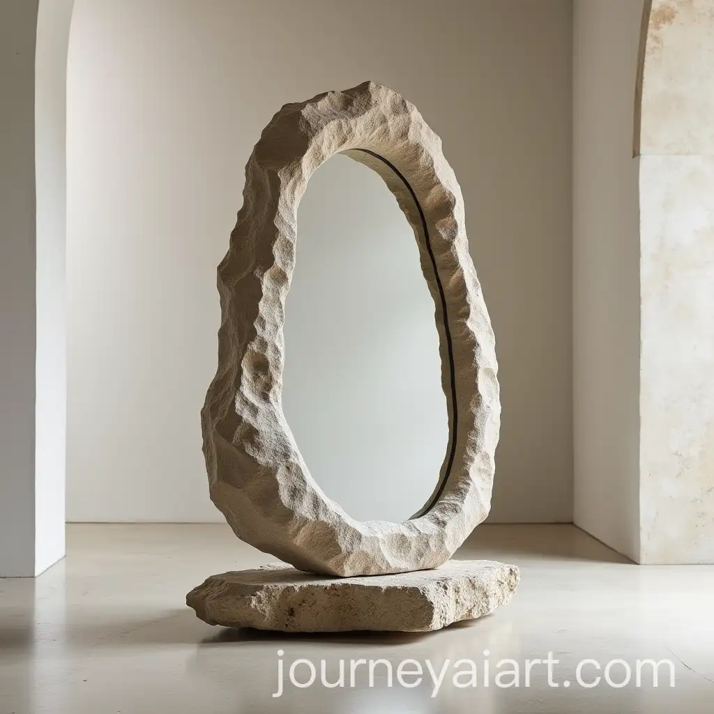 Organic-Sculptural-Mirror-on-Natural-Stone-Base