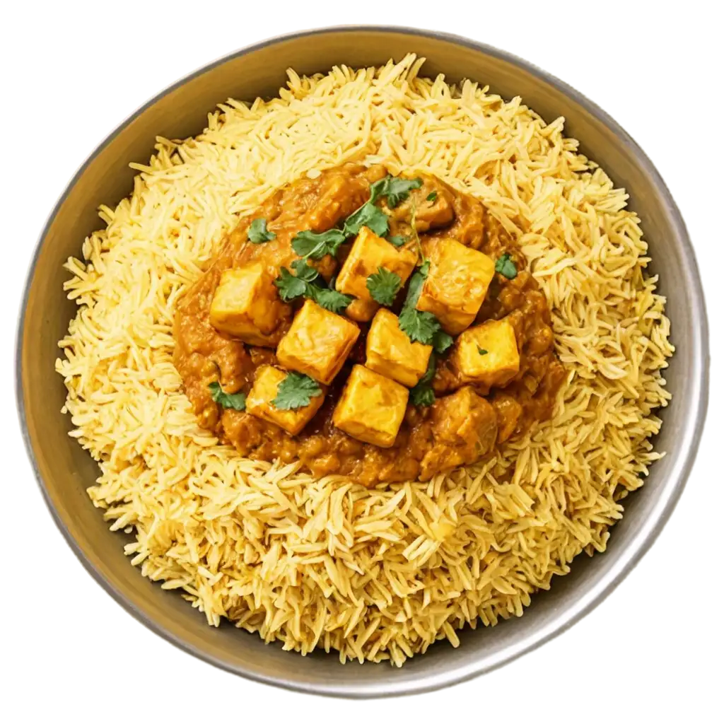 Delicious-Long-Grain-Basmati-Rice-with-Paneer-Sabji-HighQuality-PNG-Image-for-Culinary-Displays