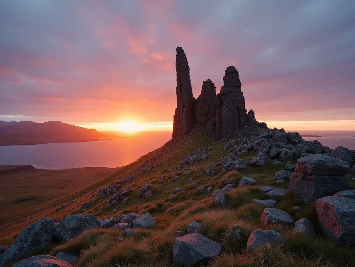 Sunset-Over-The-Old-Man-of-Storr-Rock-Formation-on-the-Isle-of-Skye