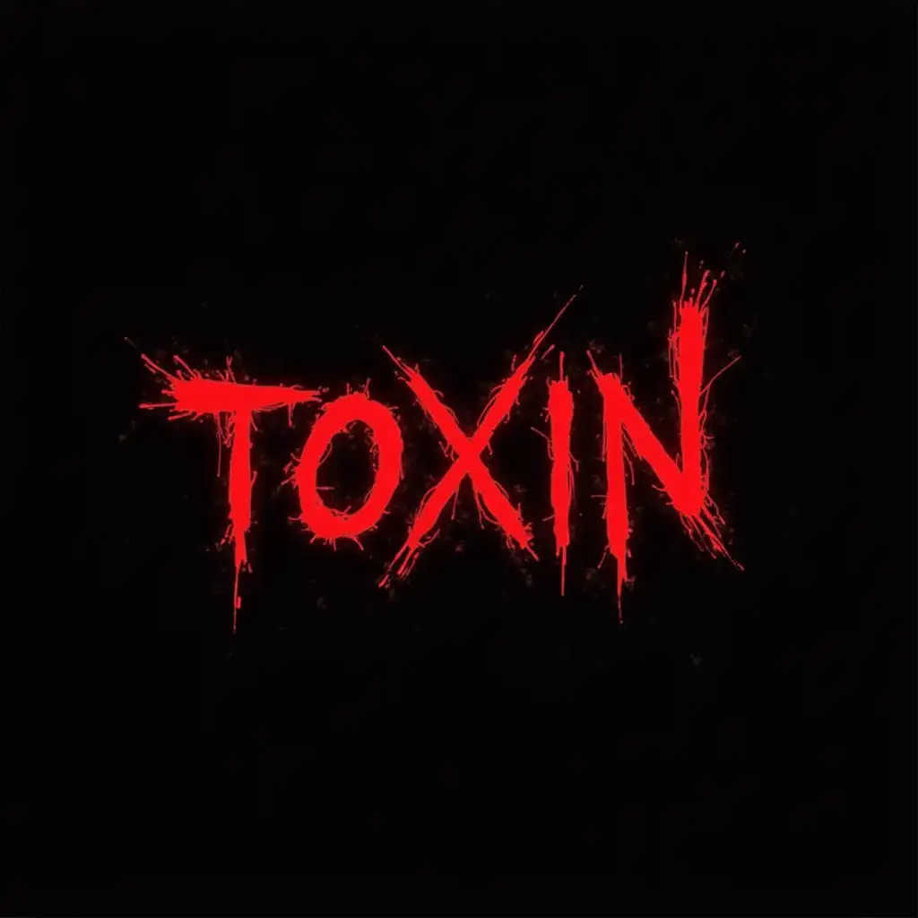 TOXIN text png red end black