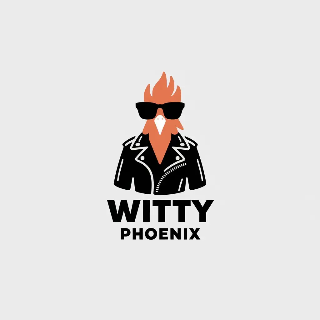 LOGO Design for Witty Phoenix Phoenix with Sunglasses Smug Expression and Leather Jacket for Entertainment Industry