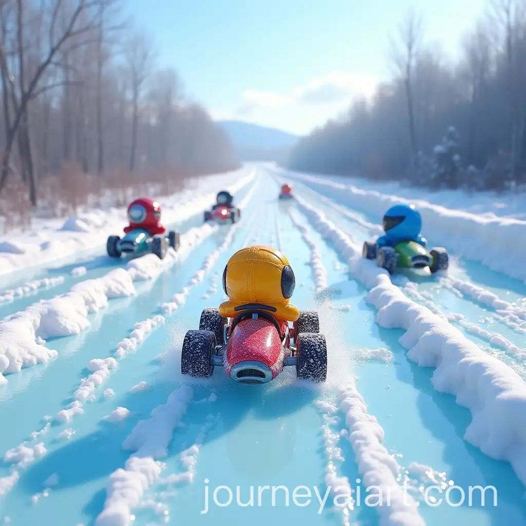 Fall-Guys-Style-Ice-Race-Track-with-Slipping-Contestants