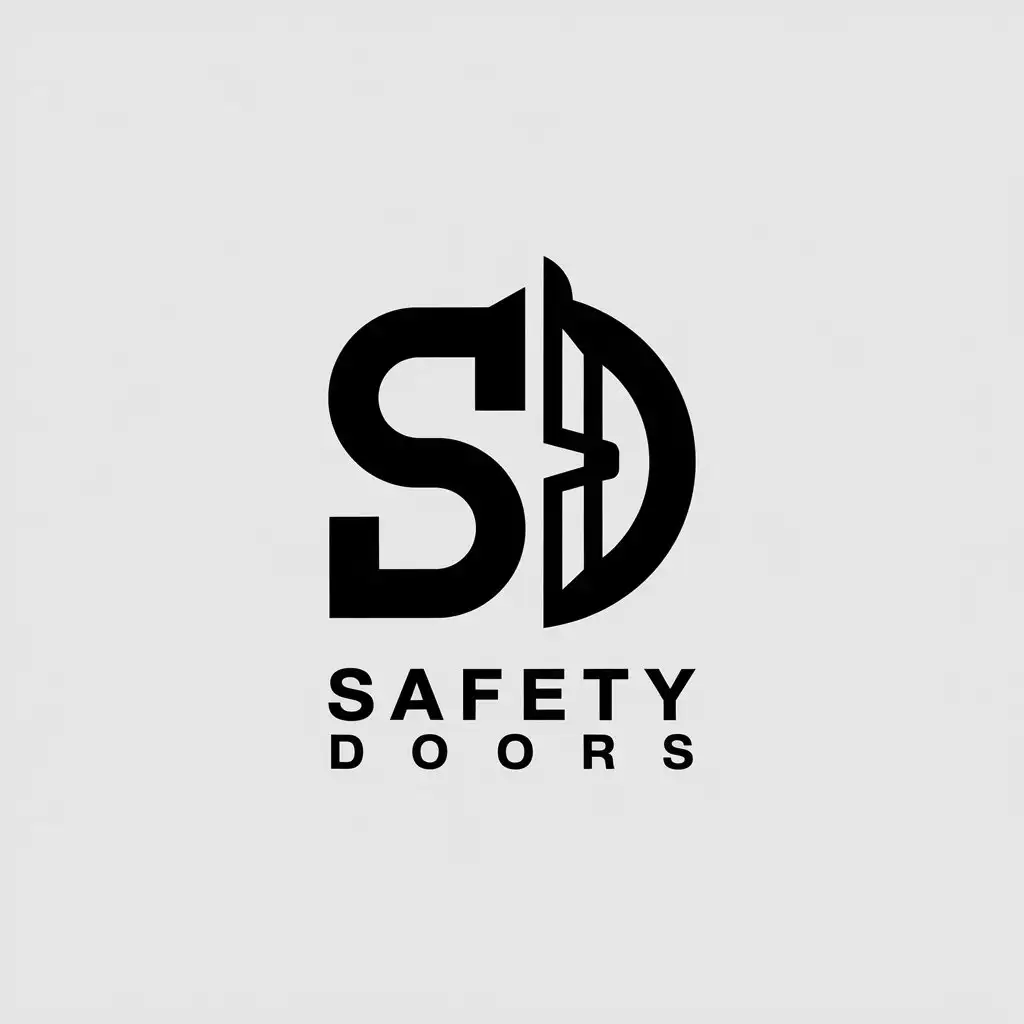 a vector logo design,with the text "Safety doors", main symbol:S D,Minimalistic,be used in al-bawab al-mufattaheh industry,clear background