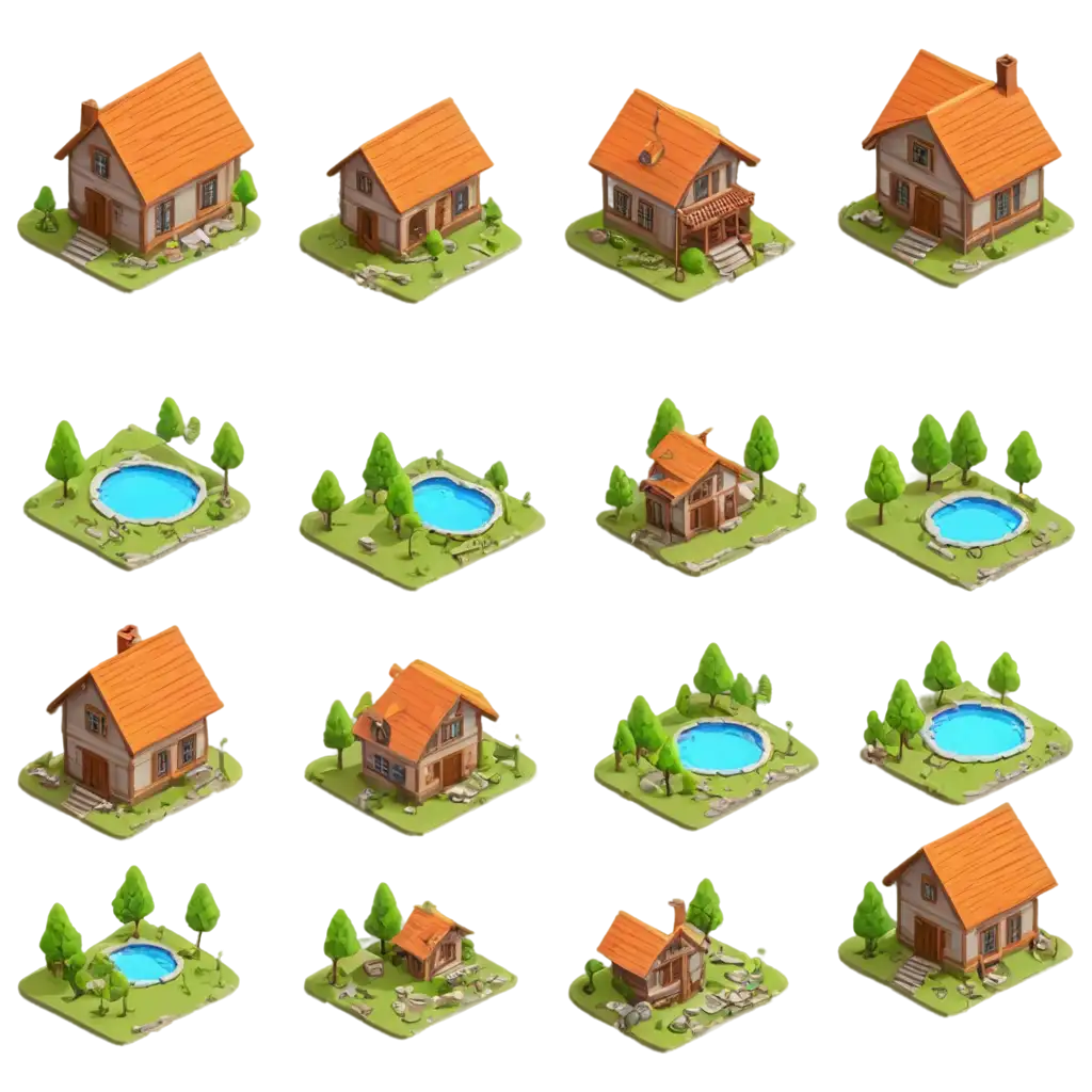 Isometric-House-Assets-PNG-HighQuality-Graphics-for-Versatile-Design-Applications