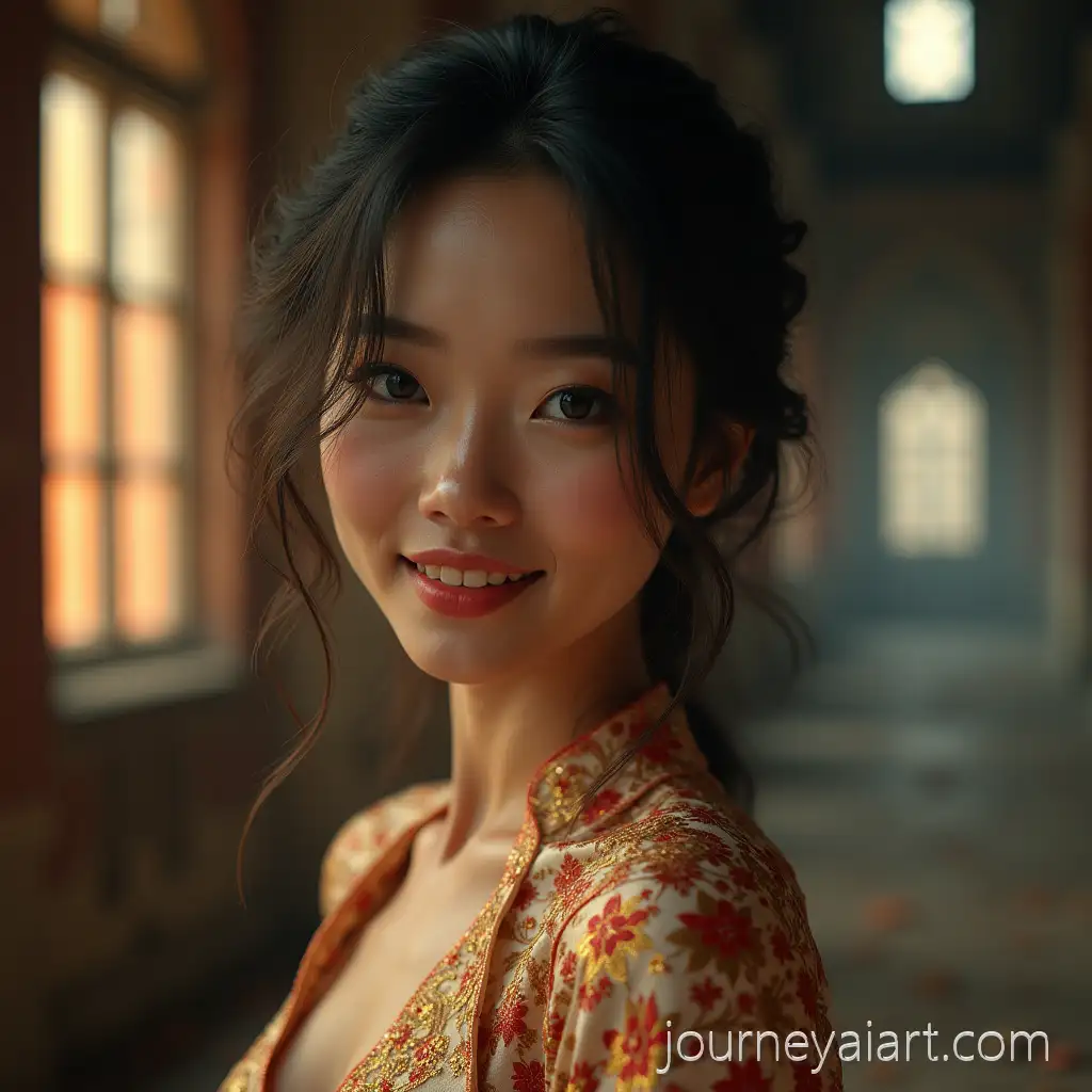 Golden-Khokhloma-Woman-Amid-Neon-Ruins-in-Cinematic-Portrait