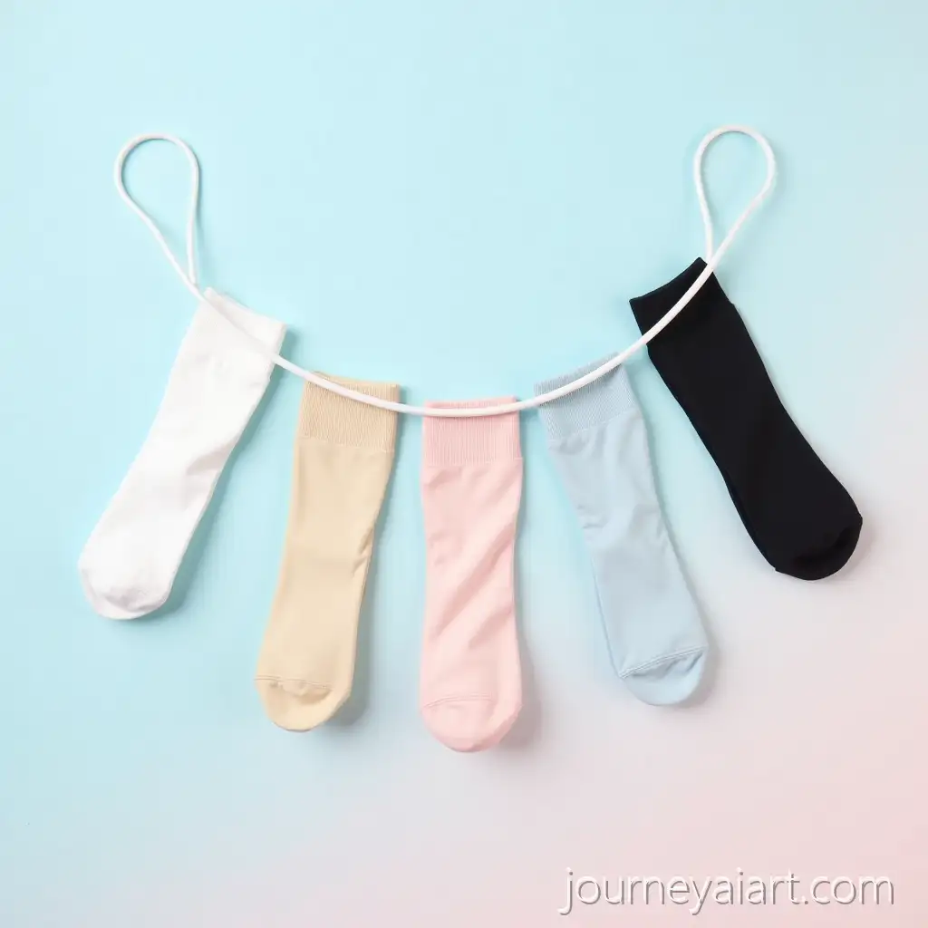 Colorful-Socks-Arranged-in-a-White-GString-on-a-Soft-Gradient-Background