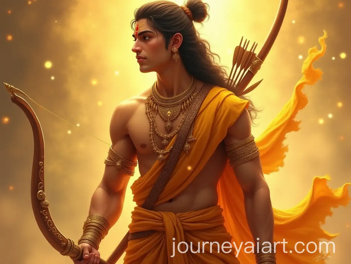 Divine-WarriorPrince-Lord-Shriram-in-Celestial-Aura-with-Bow-and-Arrows