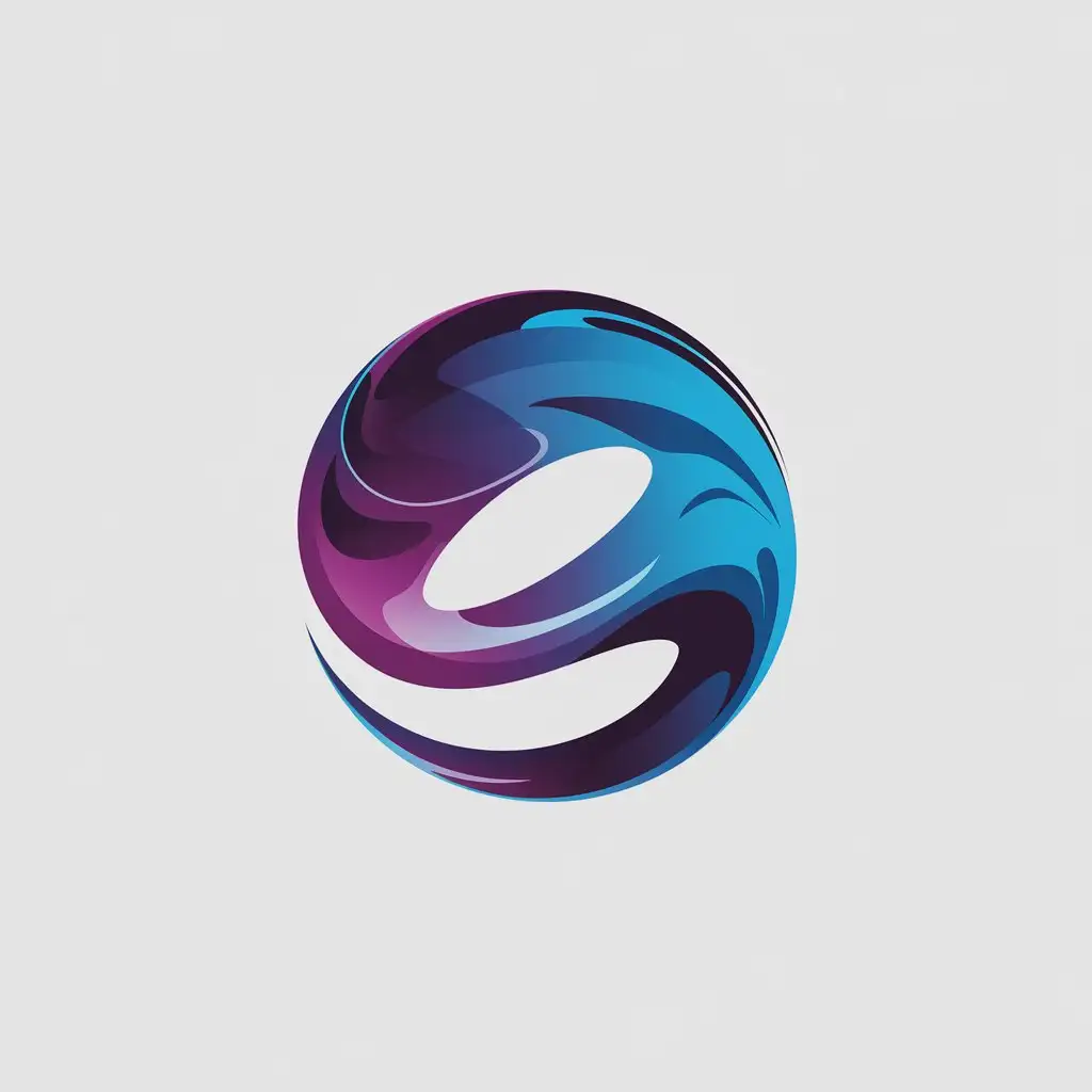 LOGO Design for Minimalist Abstract Symbol with Geometric Lines and Waveform Patterns in Purple and Blue Gradient