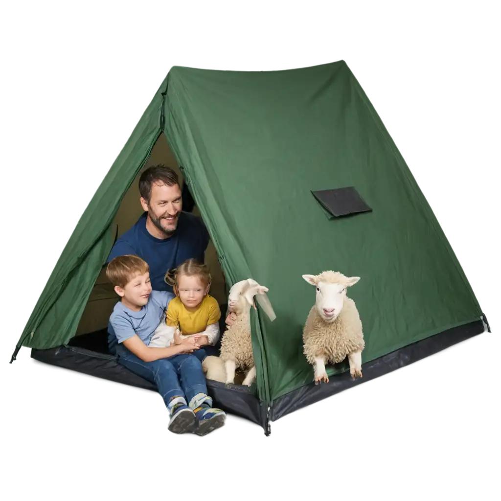 Family-Camping-PNG-Image-Cozy-Tent-Scene-with-Sheep