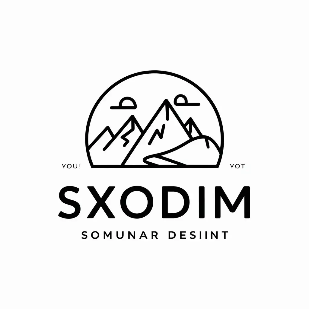 a vector logo design,with the text "SXODIM", main symbol:journey mountain nature,complex,be used in Travel industry,clear background