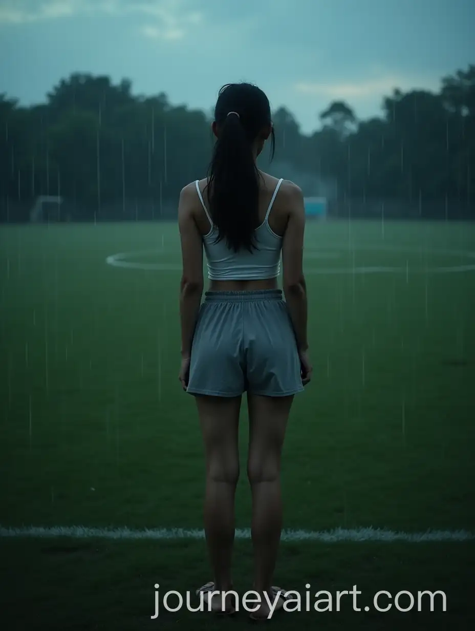 AI-Art-Prompt-ExpansionIndonesian-Woman-in-the-Rain-on-a-Soccer-Field-at-Dusk
