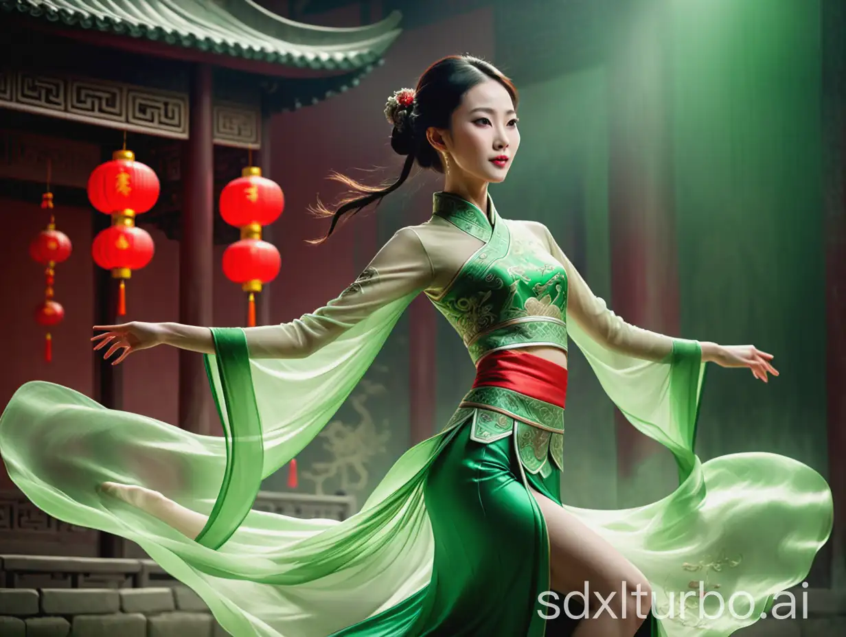 Graceful-Women-with-Green-Waists-Dancing-in-Southern-China-Exquisite-Traditional-Style