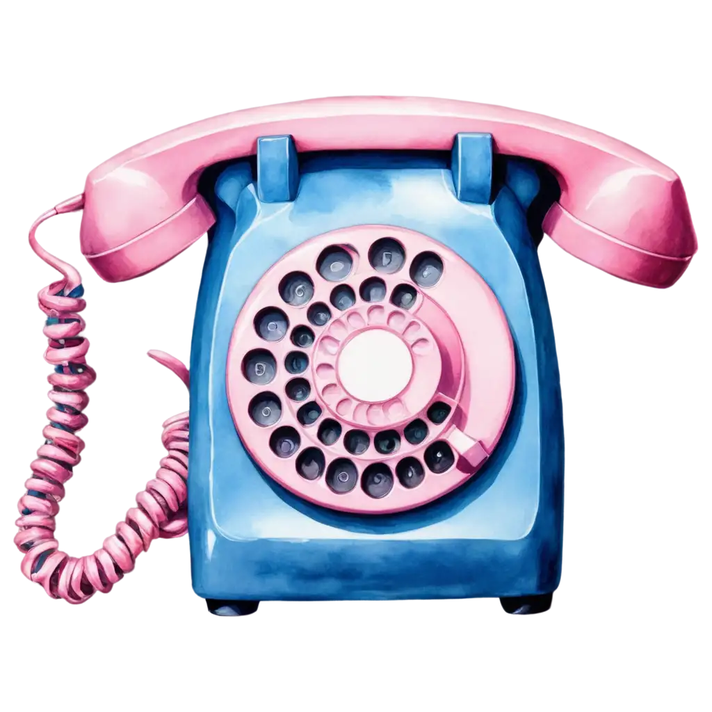 Vintage-Rotary-Telephone-PNG-Watercolor-Illustration-with-Dreamy-Pastel-Hues-and-Retro-Aesthetic