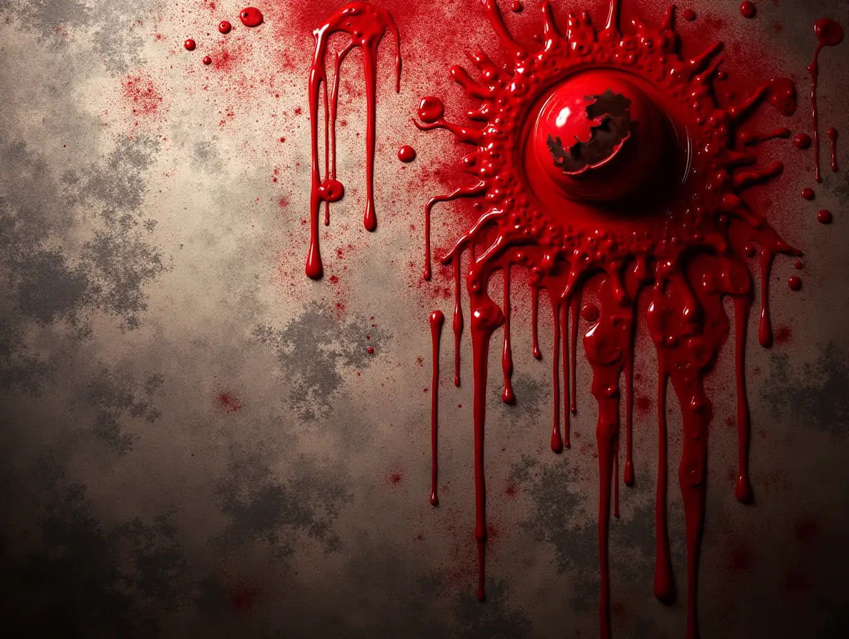 Spooky-Halloween-Wall-Decor-with-Blood-Splatters