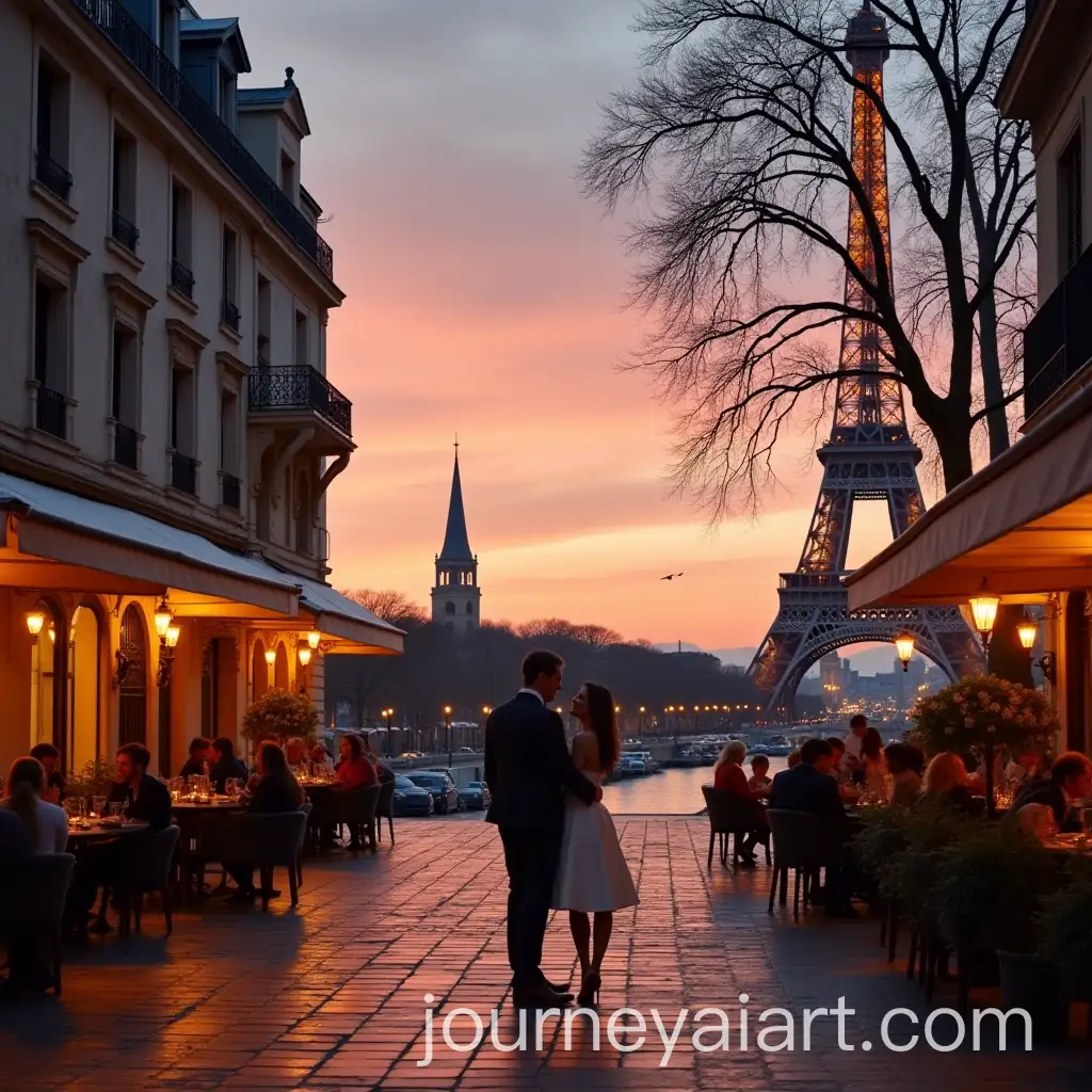 Romantic-Parisian-Landmarks-and-Streets-at-Sunset