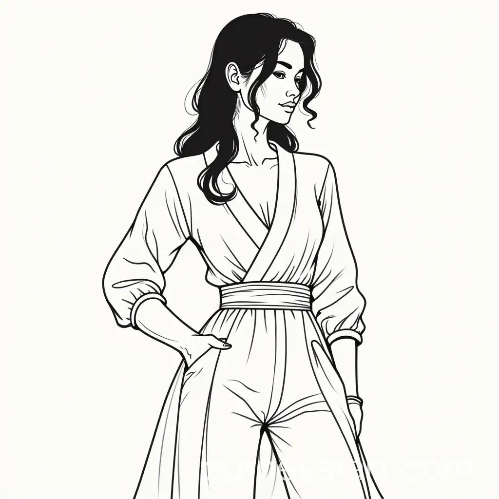 Minimalist-Line-Drawing-of-a-Man-with-Black-Hair-in-a-Stylish-Costume