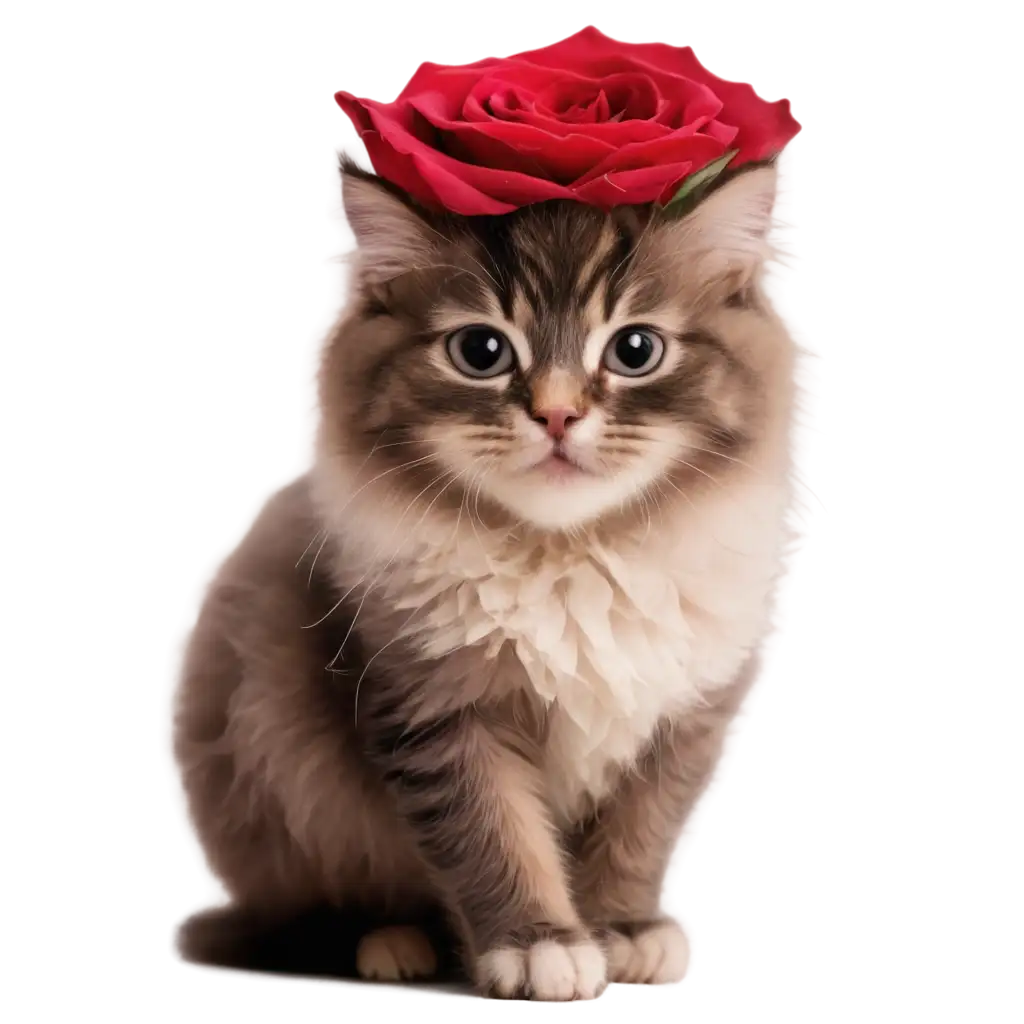 Exquisite-PNG-Image-A-Cat-Born-from-a-Rose