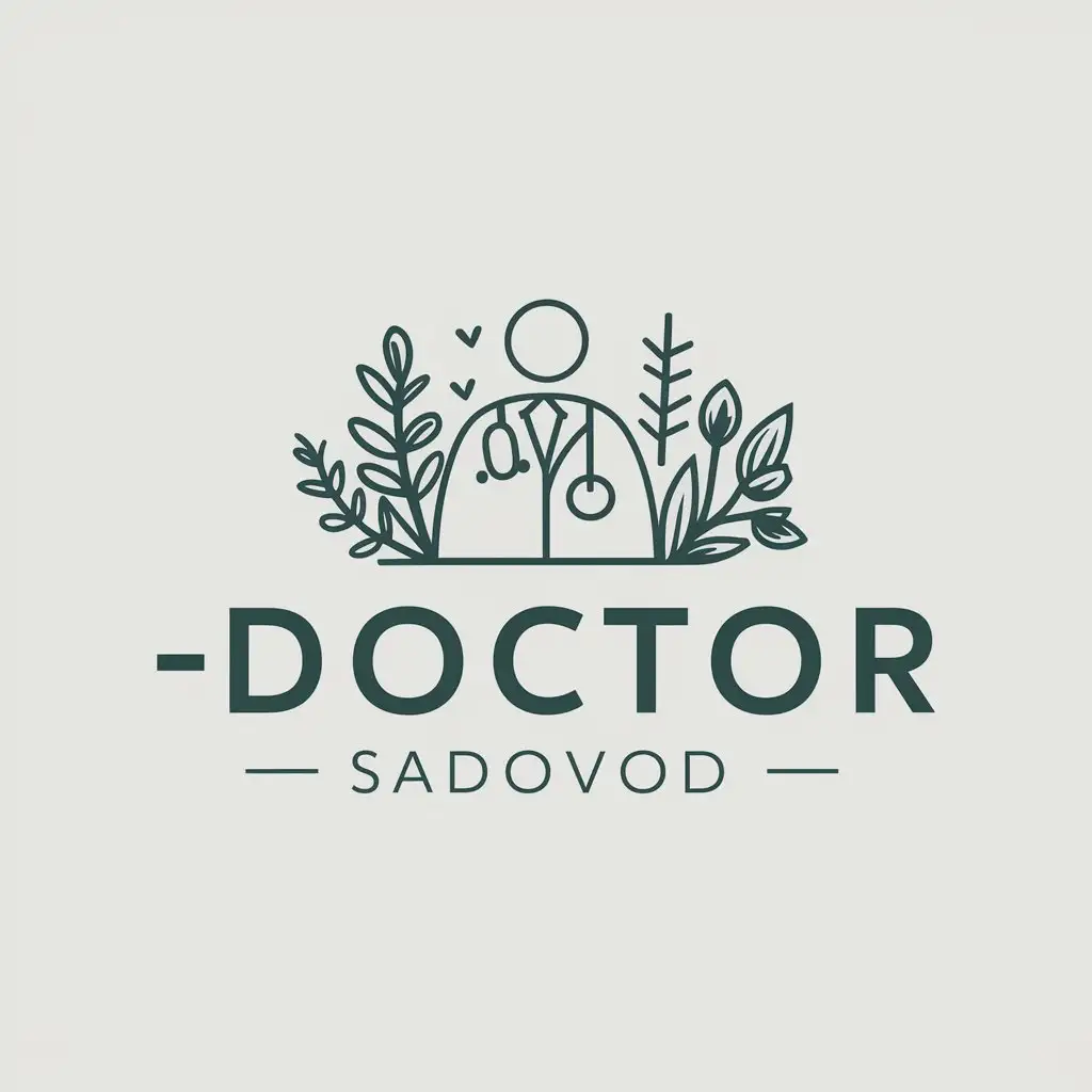 LOGO-Design-for-Doctor-Sadovod-Professional-and-Friendly-Emblem-Featuring-a-Doctor-and-Plants