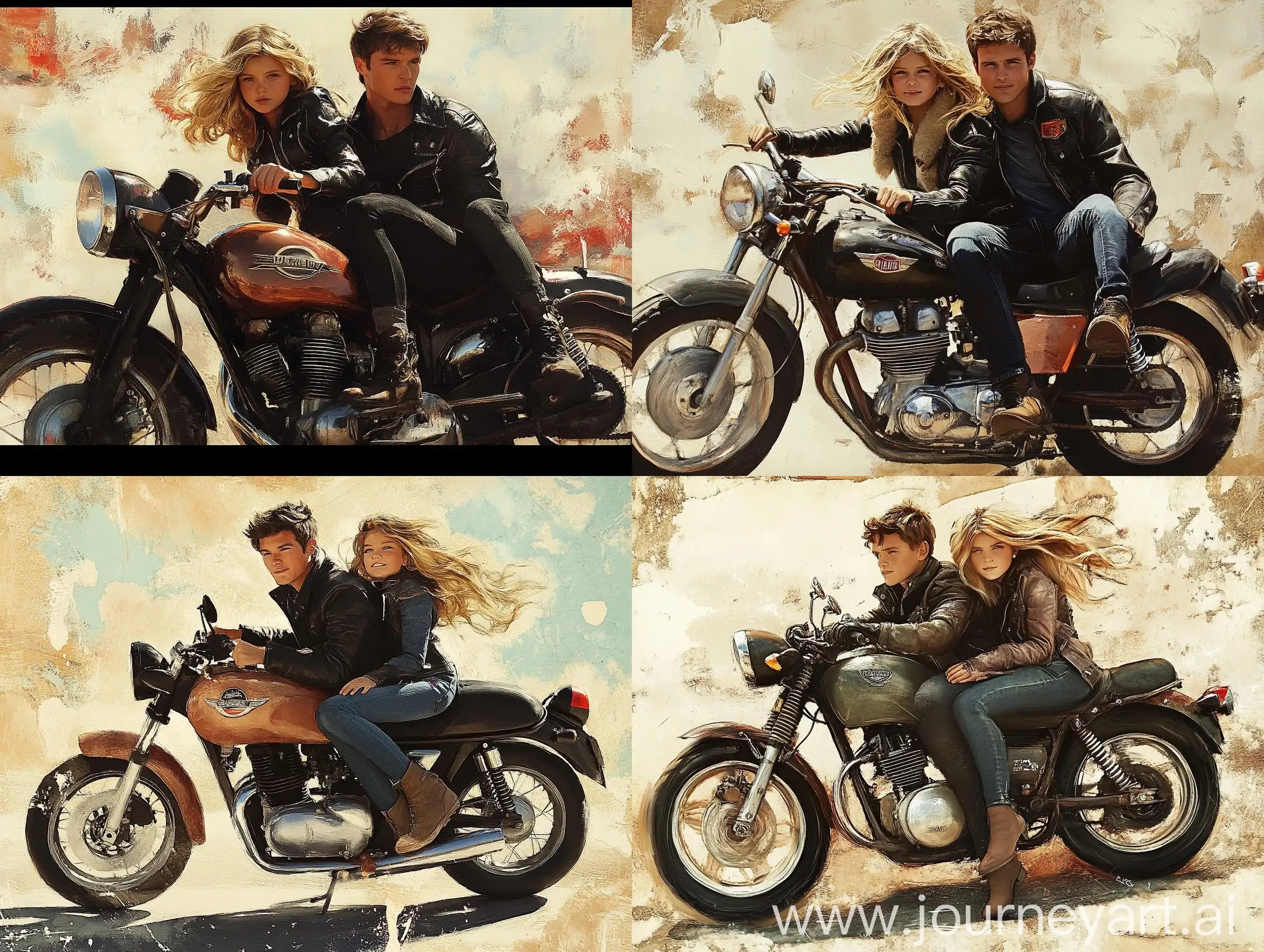 Young-Boy-and-Girl-Riding-Motorcycle-Adventure