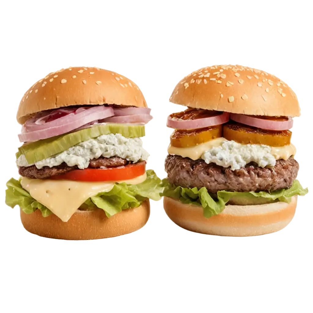 Delicious-Hamburger-with-Two-Meats-and-Two-Cheeses-PNG-Image