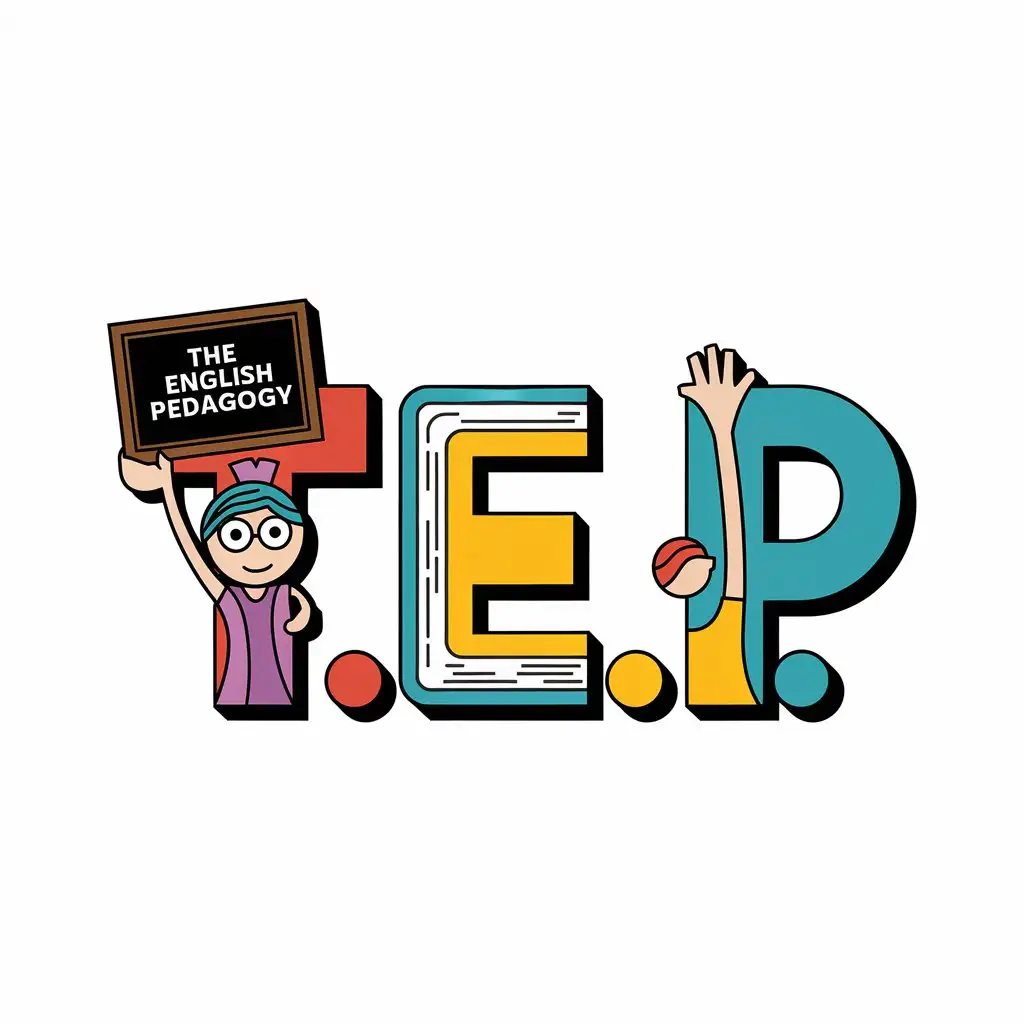 LOGO Design for The English Pedagogy Vibrant TEP Symbol with Entertainment Industry Appeal