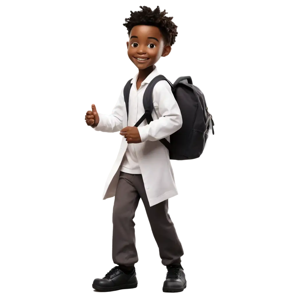 HighQuality-PNG-Image-of-Smiling-Black-Boy-in-White-Robe-with-Backpack-Going-to-School