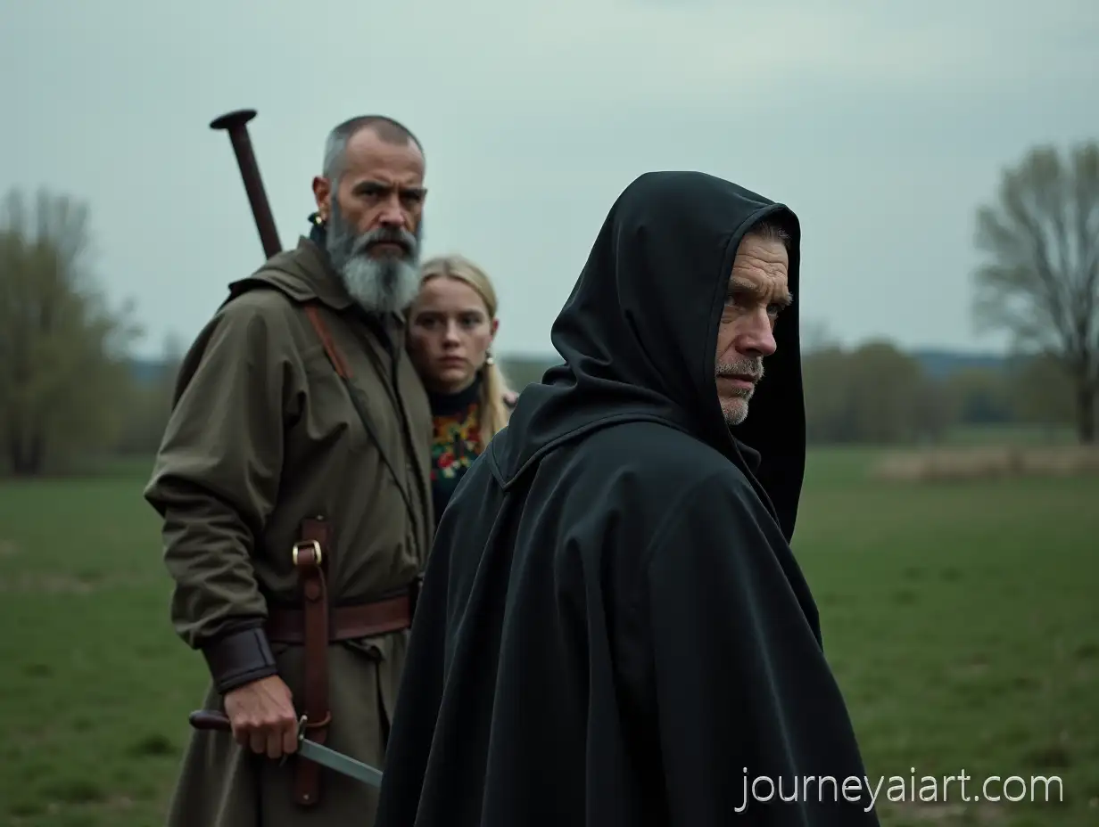 Mysterious-Hooded-Figure-and-Ukrainian-CossackCossack-and-Woman-Portrait-with-Embroidered-Vyshyvanka