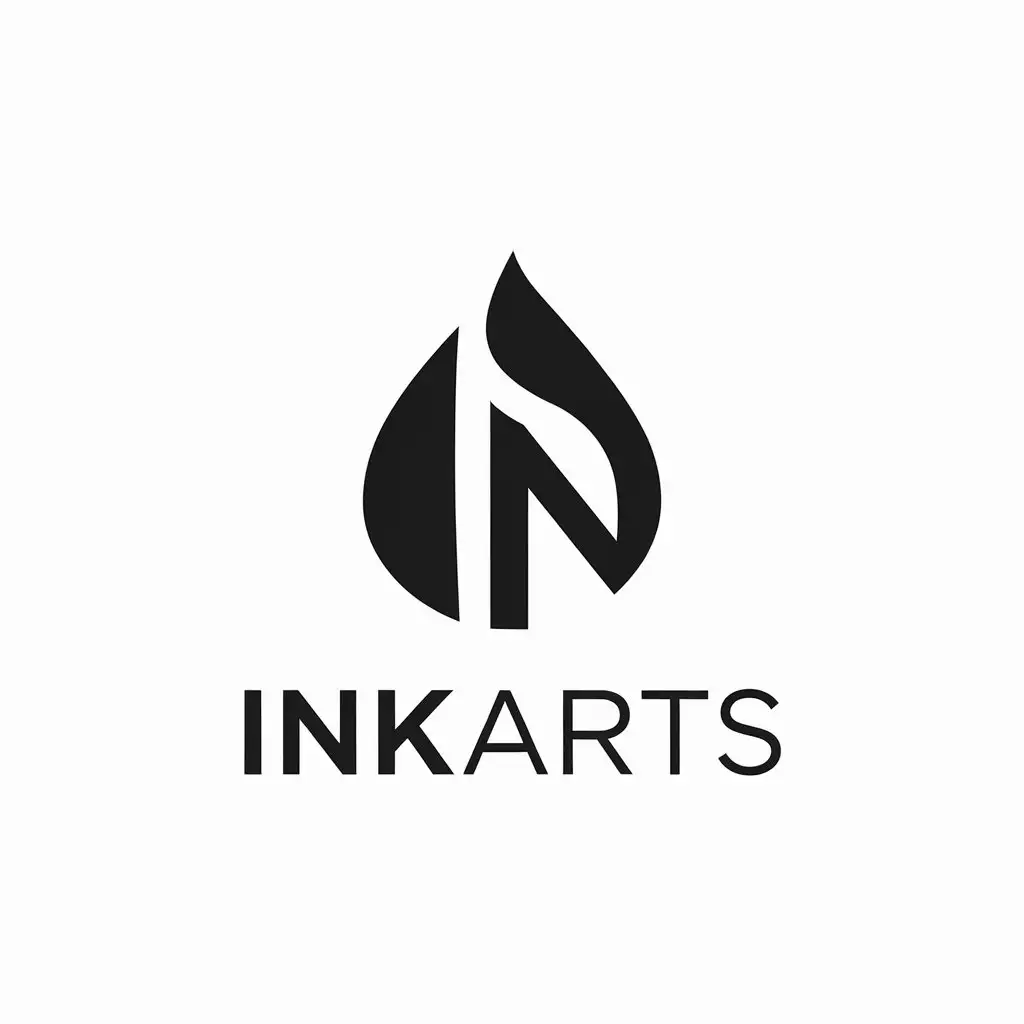 a vector logo design,with the text "Inkarts", main symbol:English,Minimalistic,be used in package printing industry,clear background