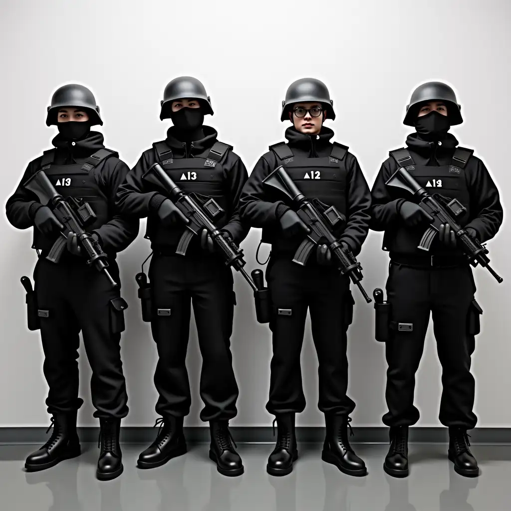 Four-Armed-Individuals-in-Black-Tactical-Gear