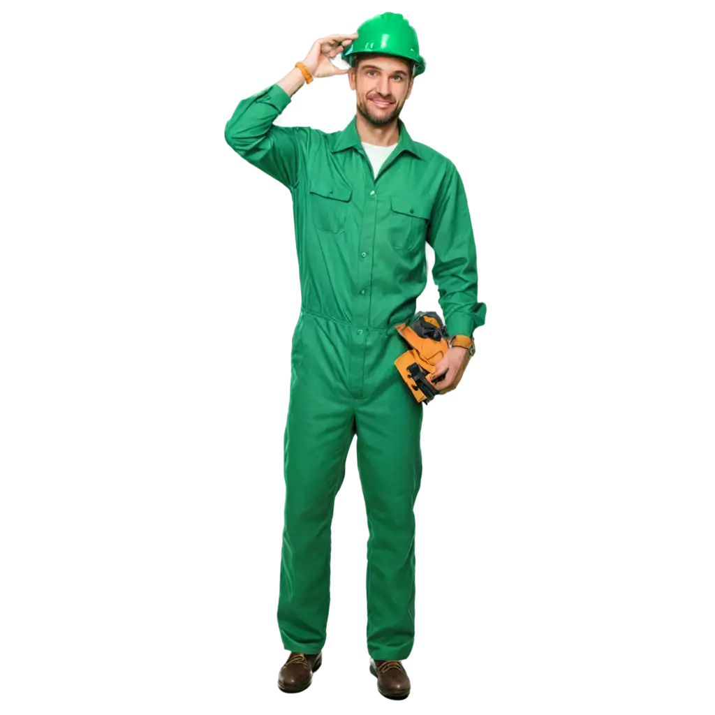 Construction-Worker-in-Green-Dress-PNG-Image-for-Various-Applications