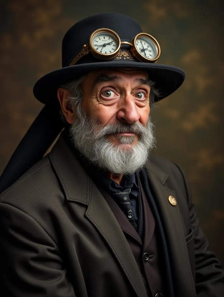 A surprised Iranian old man , Steampunkl