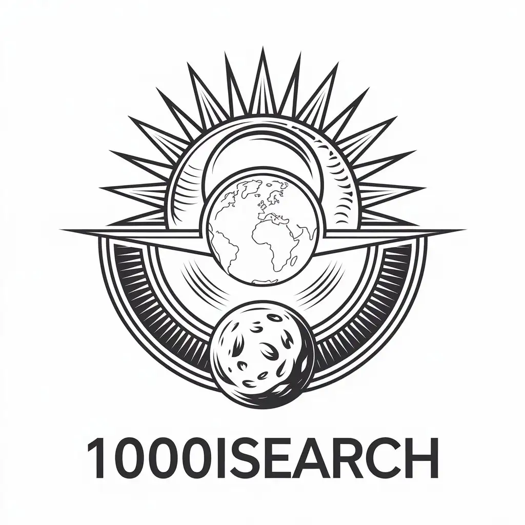 LOGO Design for 1000iSearch Vector Design with Sun Earth and Moon Theme for Legal Industry