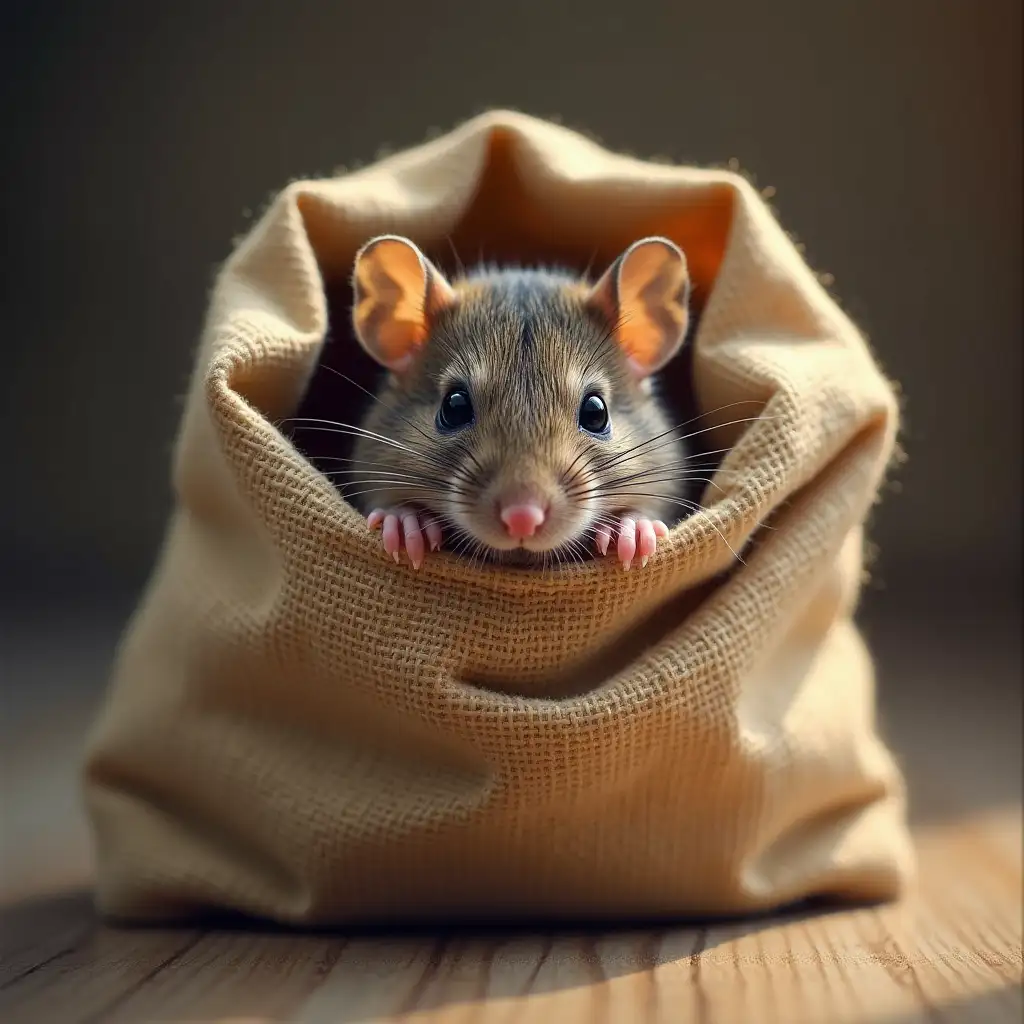 Curious-Mouse-Peeking-Out-of-a-Bag