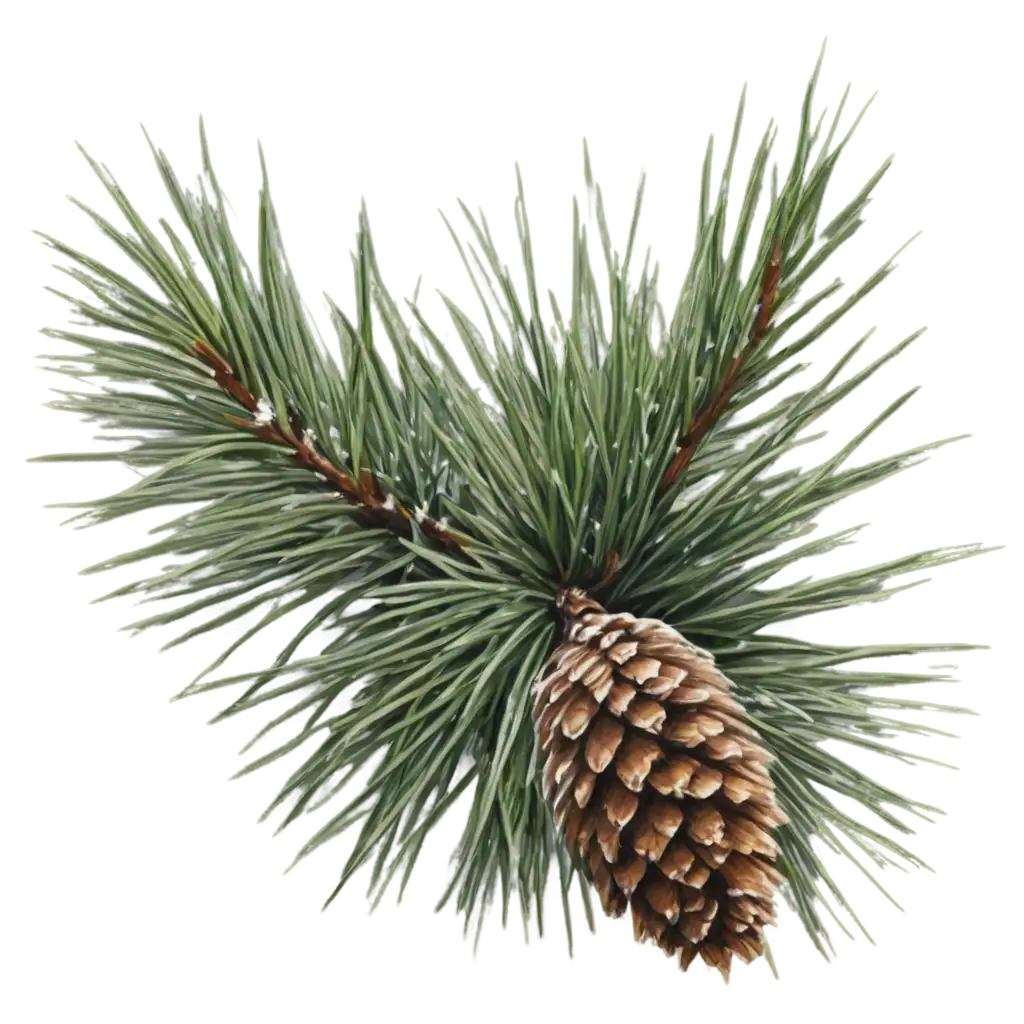 Fluffy-Pine-Branch-with-Snowy-Coniferous-Cone-PNG-for-Crisp-Detailed-Imagery