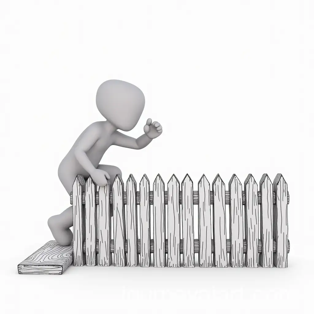 Person-Climbing-Over-a-Rustic-Wooden-Fence