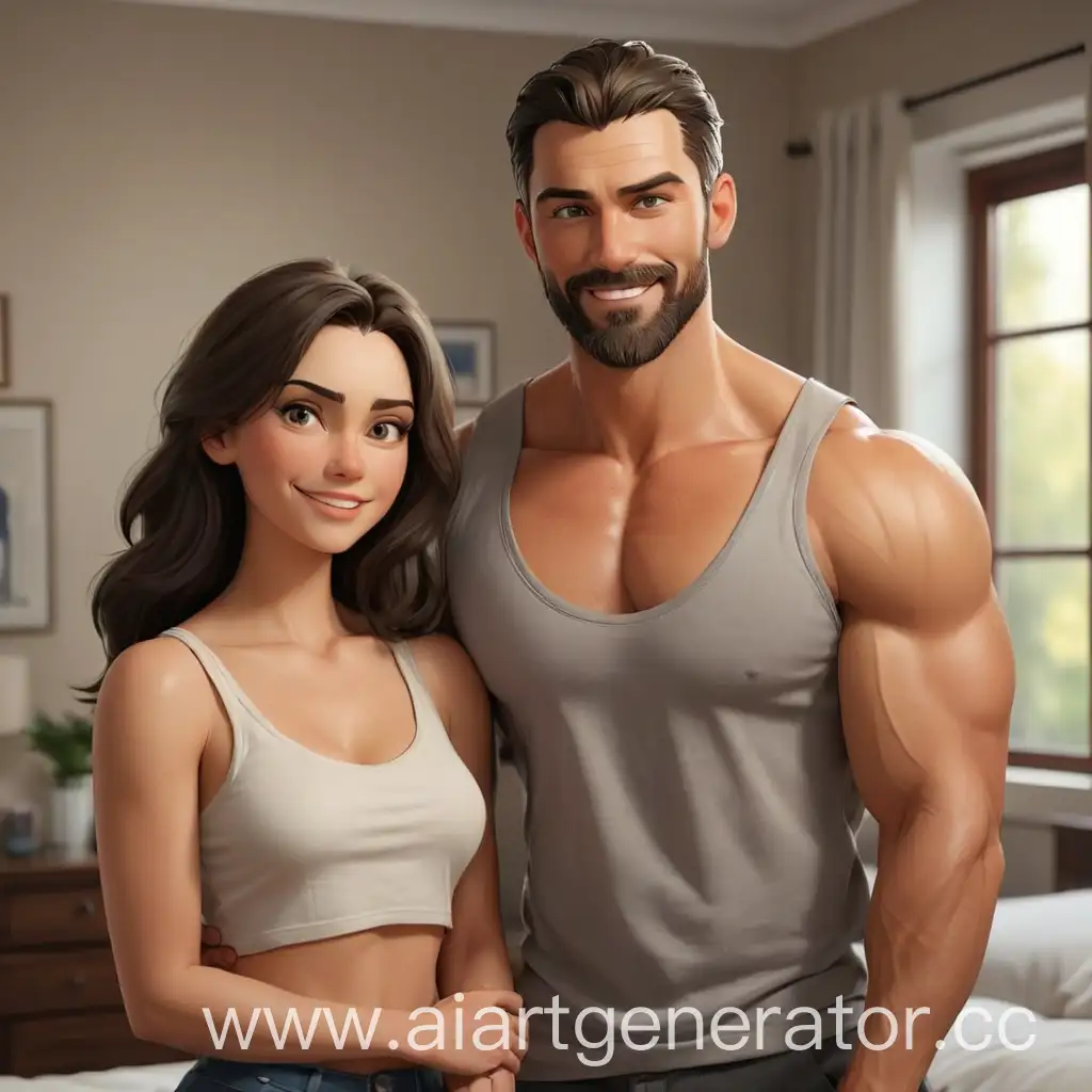 Confident-Woman-and-Handsome-Man-in-Bedroom-Setting