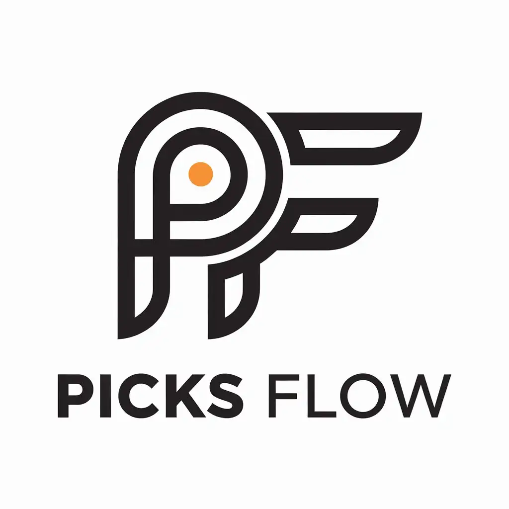 LOGO Design for Picks Flow Minimalist Vector Design with P and F Symbols for Retail Industry