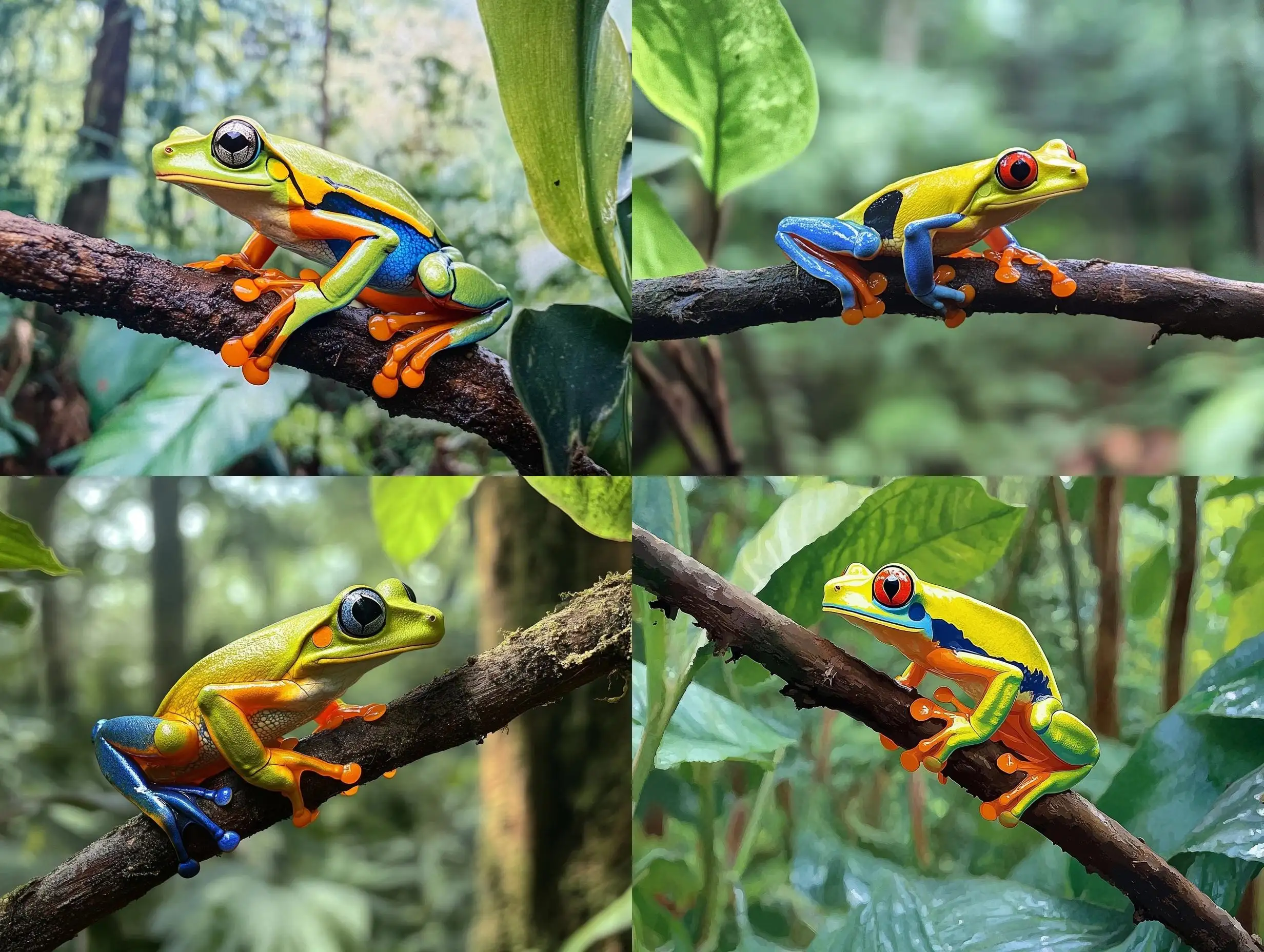 Colorful-Frog-on-Tropical-Forest-Branch