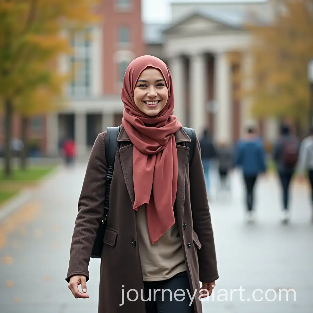 Beautiful-Woman-in-Hijab-Walking-on-Campus