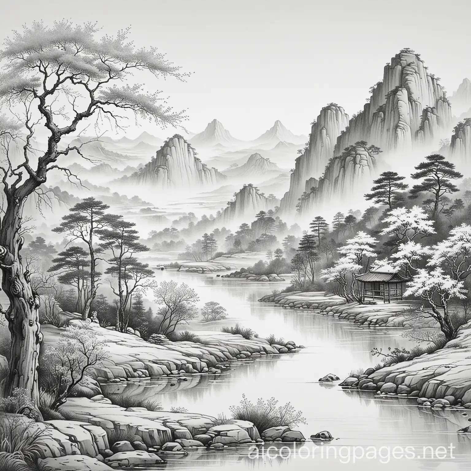 Serene-Chinese-Landscape-Painting-Coloring-Page