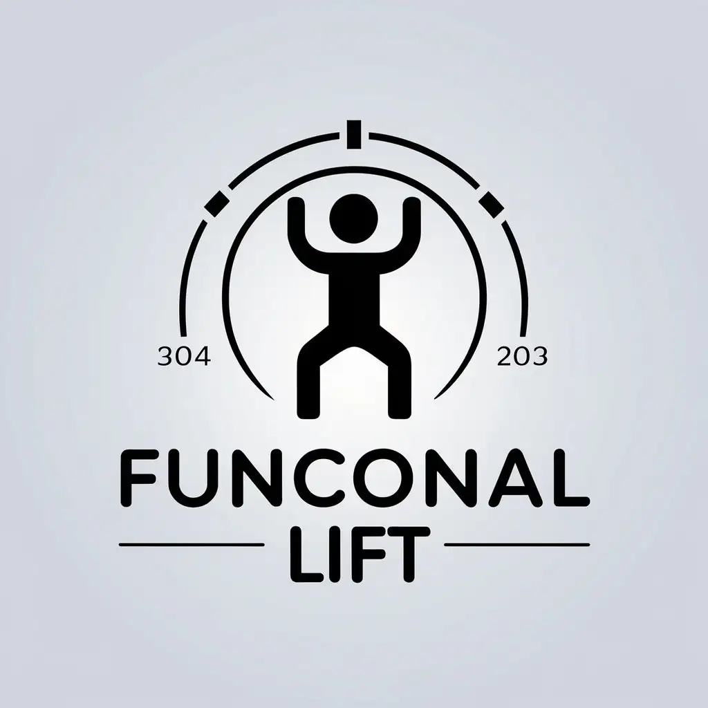 LOGO Design For Funcional Lift Person Exercising Symbol in Vector Style for Sports Fitness Industry